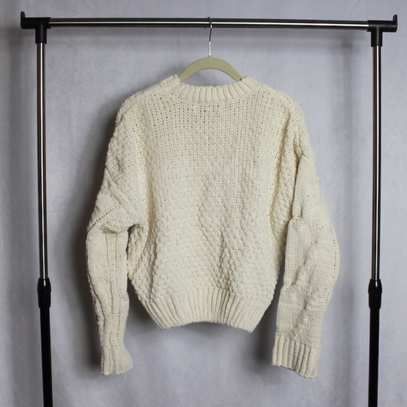 J.O.A. Ivory Cable Knit Sweater NWOT - Picture 3 of 5